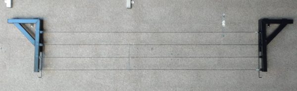 Varal Muro/parede Retrátil Mão Francesa 04 Cordas Preto - Imagem 4