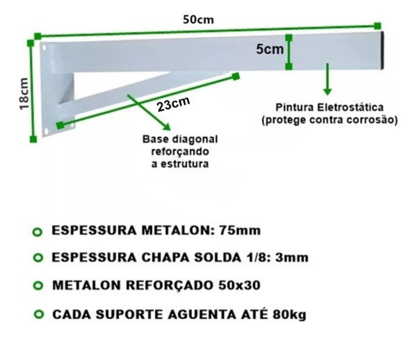 Grapa para Pia de 50cm – Suporte Metálico Reforçado, Kit com 3 Unidades - Imagem 2